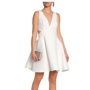 White Halston Heritage cut out skater dress size 2